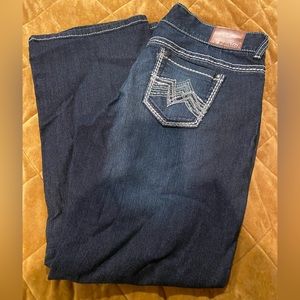 Jean with a flare leg.  13/14 Short